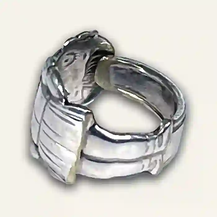 Campbell's Girl vintage silver-plate silverware spoon angled detail view