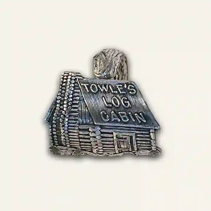 Towle's Log Cabin Handmade silver spoon ring with timeless pattern details