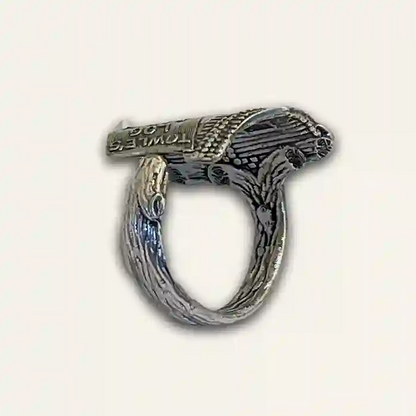 Towle's Log Cabin Silver spoon ring with timeless vintage silverplate pattern