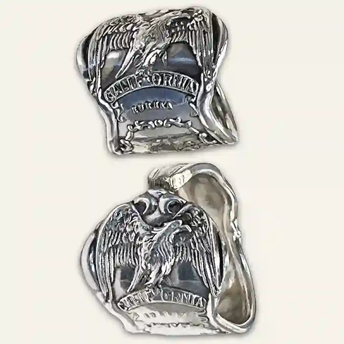 Women’s vintage spoon ring with detailed floral design