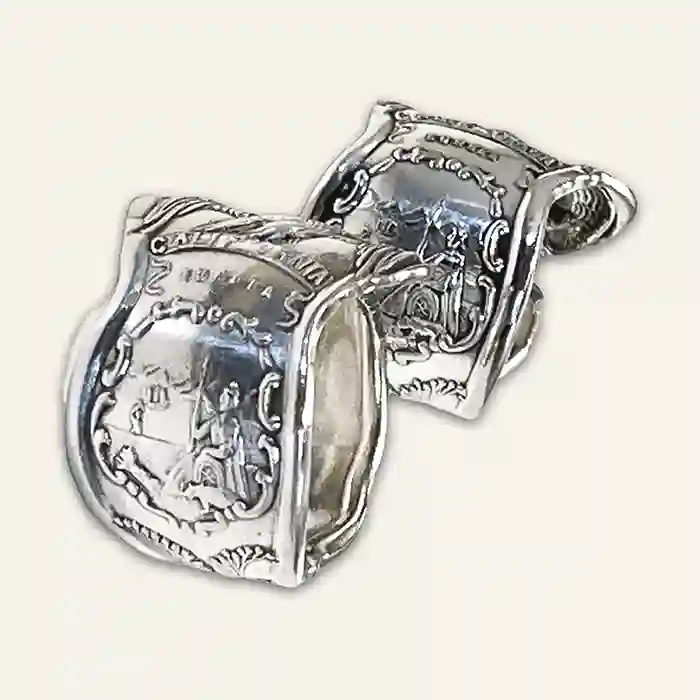 State of California Handmade silverplate spoon ring with curved band design