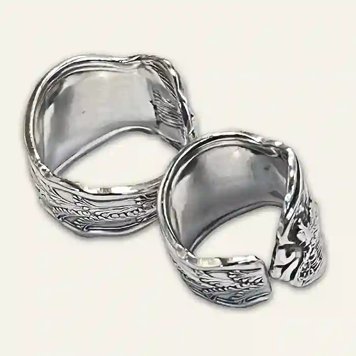 State of California Unique silverplate jewelry ring with curved design