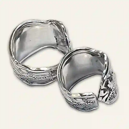 State of California Unique silverplate jewelry ring with curved design