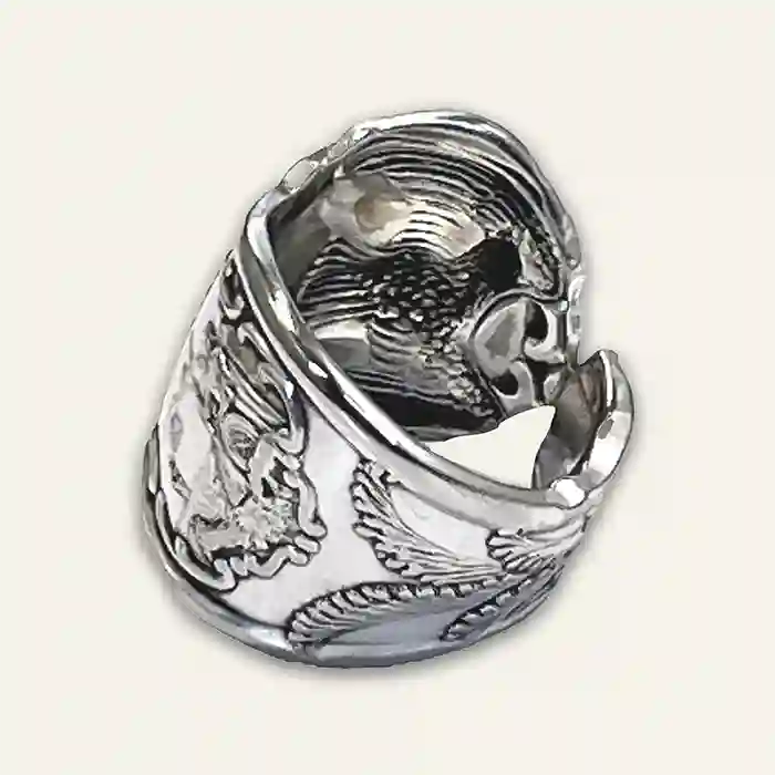 State of California Vintage flatware ring with closed-band artisan shaping