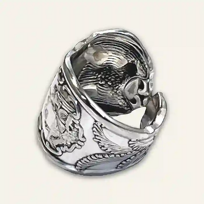 State of California Vintage flatware ring with closed-band artisan shaping