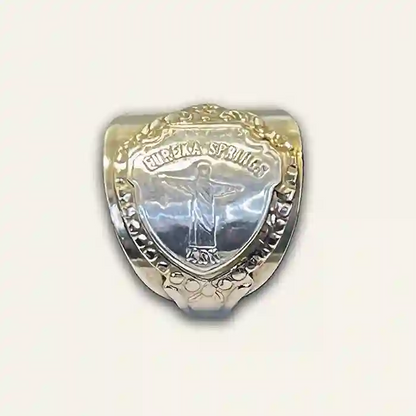 Vintage flatware jewelry ring with smooth silver tone