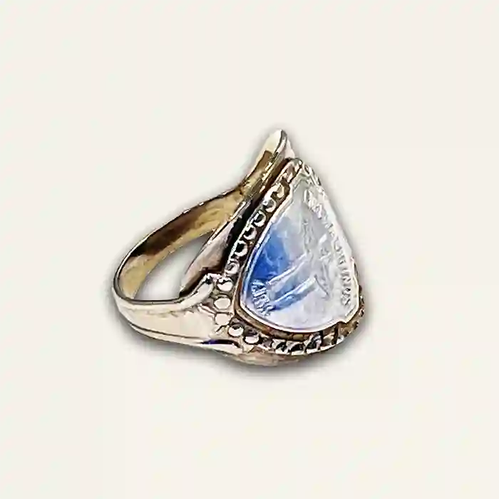 Women’s vintage flatware ring with boho charm