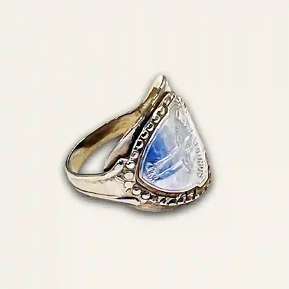 Women’s vintage flatware ring with boho charm