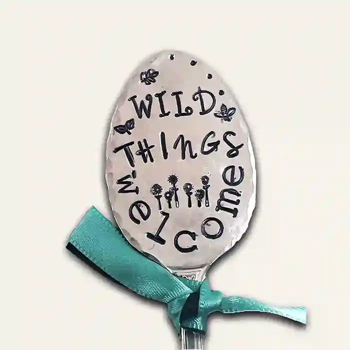 Wild Things Welcome vintage spoon herb marker
