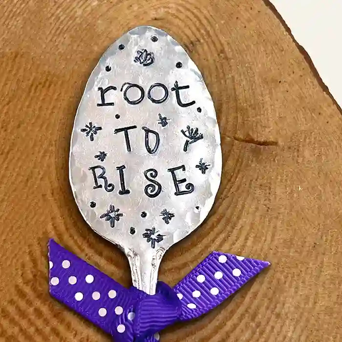 root to rise vintage silver-plate spoon garden marker
