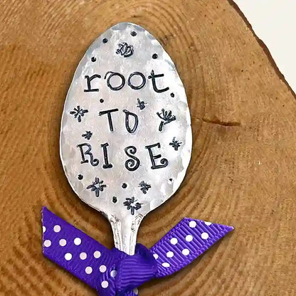 root to rise vintage silver-plate spoon garden marker