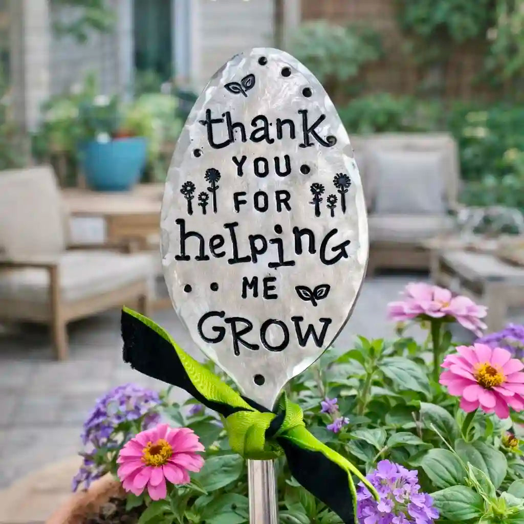 Thank you for helping me grow - spoon garden marker