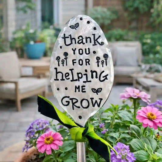 Thank you for helping me grow - spoon garden marker