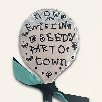 Now entering the seedy part of town vintage soup spoon garden marker