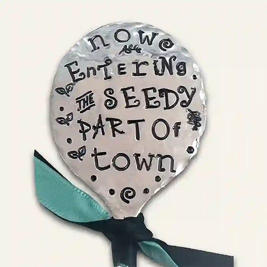 Now entering the seedy part of town vintage soup spoon garden marker