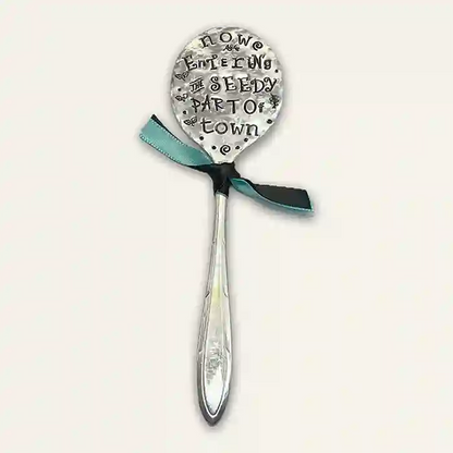 Now entering the seedy part of town vintage silver-plate spoon garden marker