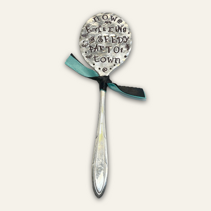 vintage garden marker – hand-stamped – funny spoon plant tag