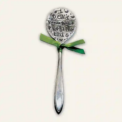 I don't remember planting this vintage spoon garden herb marker