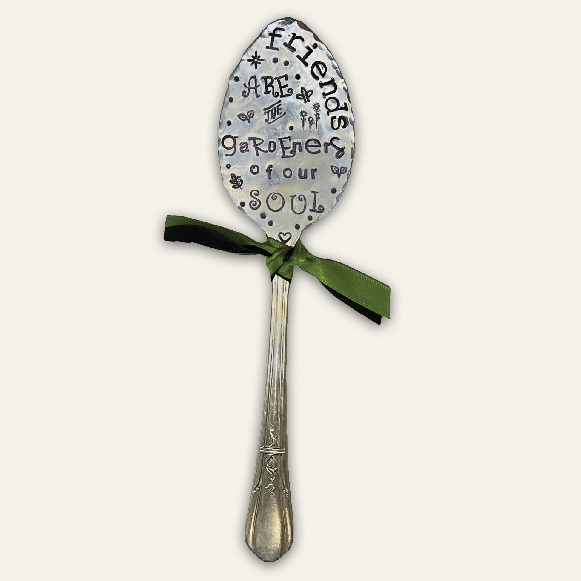 vintage garden marker – hand-stamped – friends