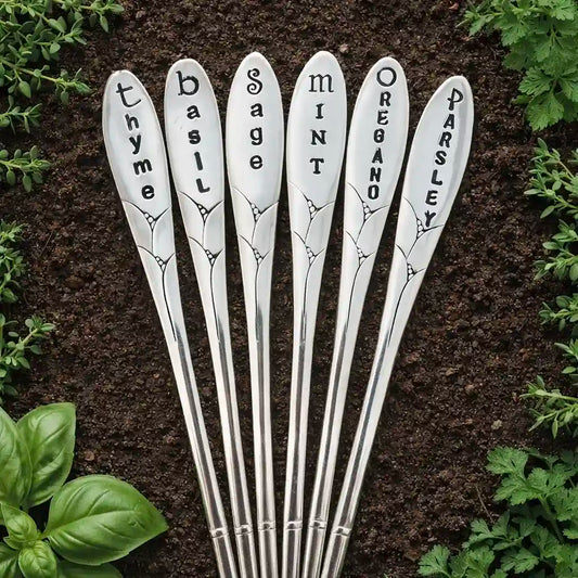 6-Pack of herb markers thyme, basil, sage, mint, oregano, parsley
