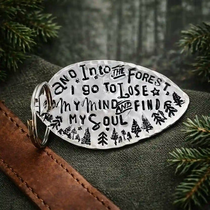 And into the forest silver plate spoon keychain