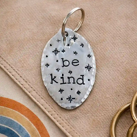 Be Kind silver plate spoon keychain