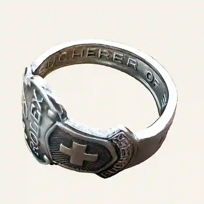 Handcrafted flatware ROLEX -Bucherer spoon ring with patterned detail