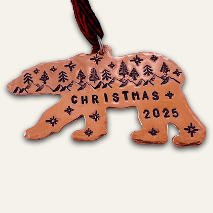 copper spoon ring – bear christmas ornament