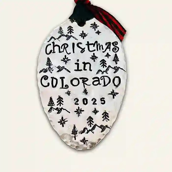 Christmas In Colorado 2025 silver-plate vintage flatware spoon holiday ornament