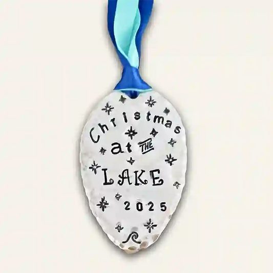 Christmas At The Lake 2025 vintage silver-plate silverware spoon ornament