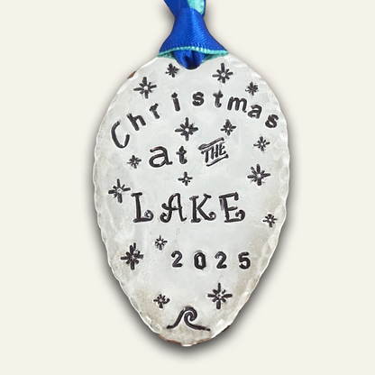 vintage ornament – hand-stamped – hand stamped ornament