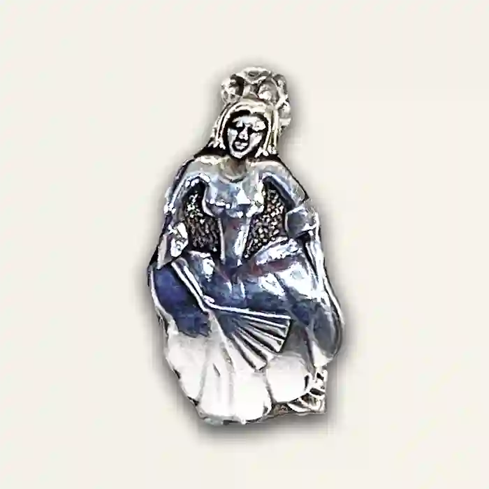 Lady With A Fan Swedish Spoon Ring formed from upcycled flatware