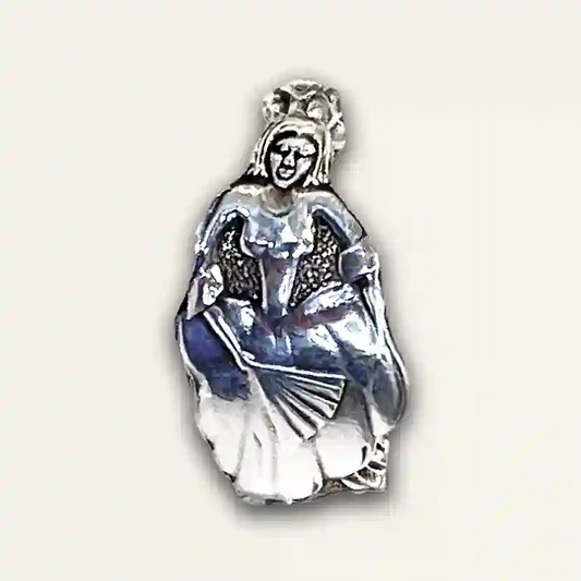 Lady With A Fan Swedish Spoon Ring formed from upcycled flatware