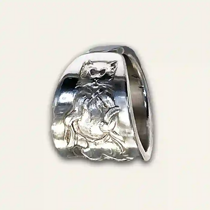 Puss In Boots classic character vintage silver-plate spoon ring