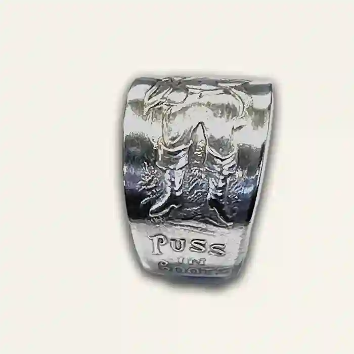 Classic silverplate spoon ring with elegant floral pattern