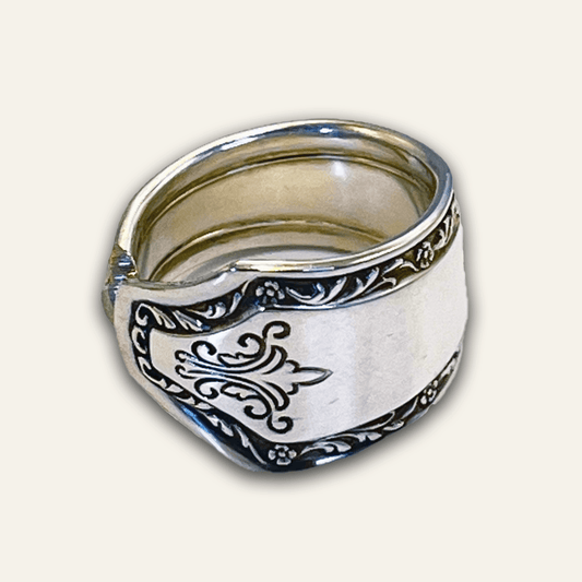 silver-plated spoon ring – classic floral ring