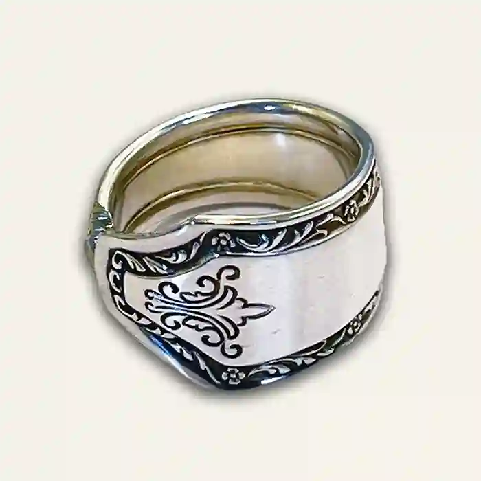 Timeless silverware ring handcrafted from old spoons