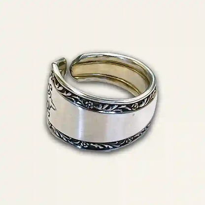 Upcycled vintage spoon ring shaped from real flatware