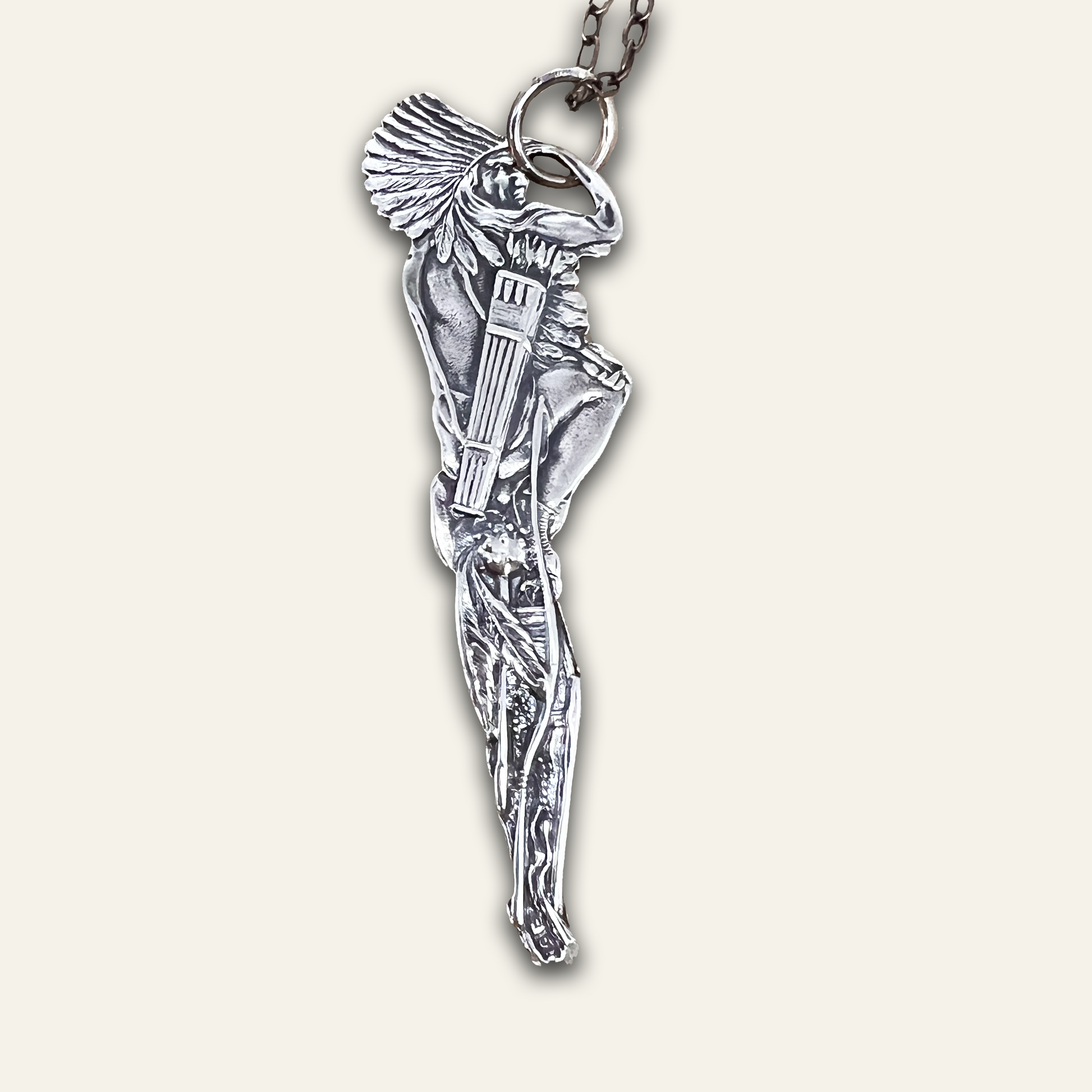 silver-plated necklace – figural pendant
