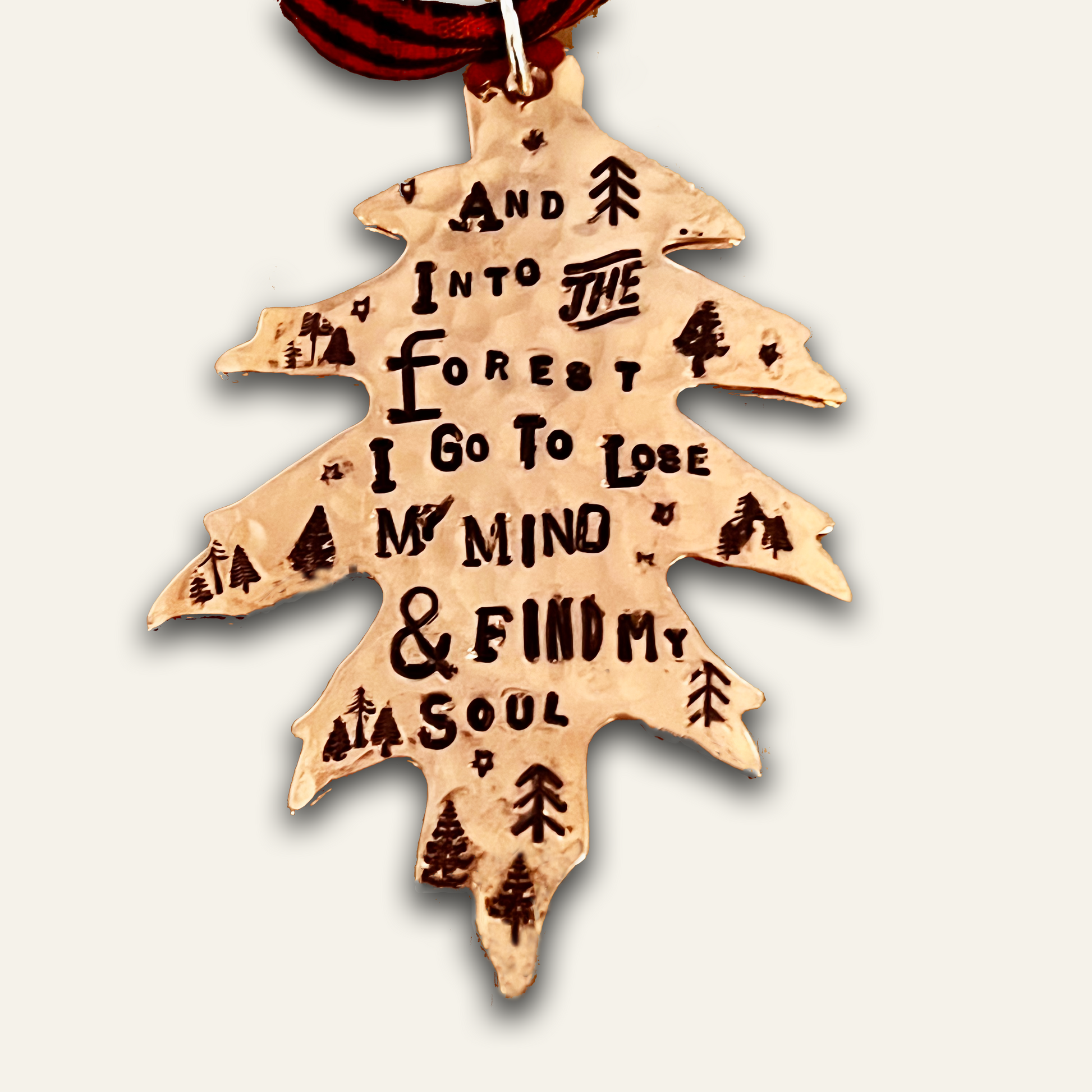 copper ornament – hand-stamped – artisan copper ornament