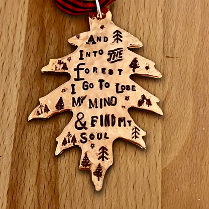 copper ornament – copper oak leaf ornament