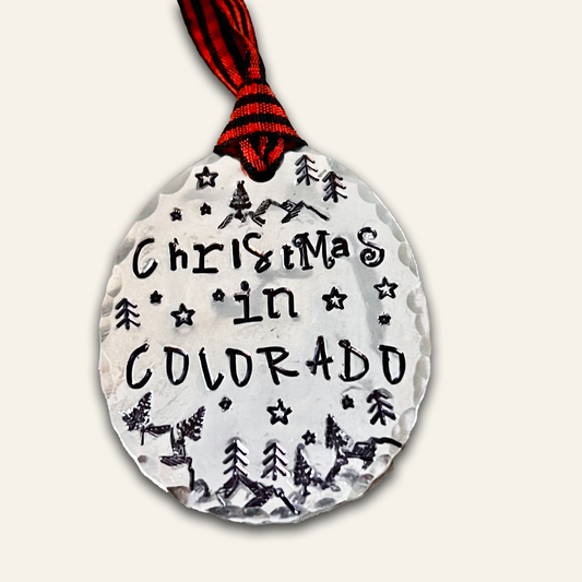 silver-plated spoon ring – hand-stamped – Christmas spoon ornament