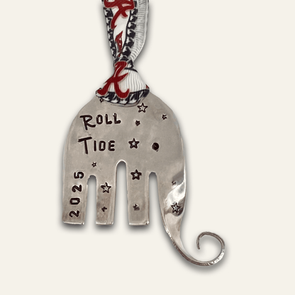 vintage ornament – hand-stamped – Alabama Crimson Tide gift