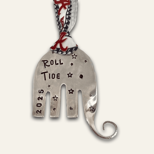 vintage ornament – hand-stamped – Alabama Crimson Tide gift