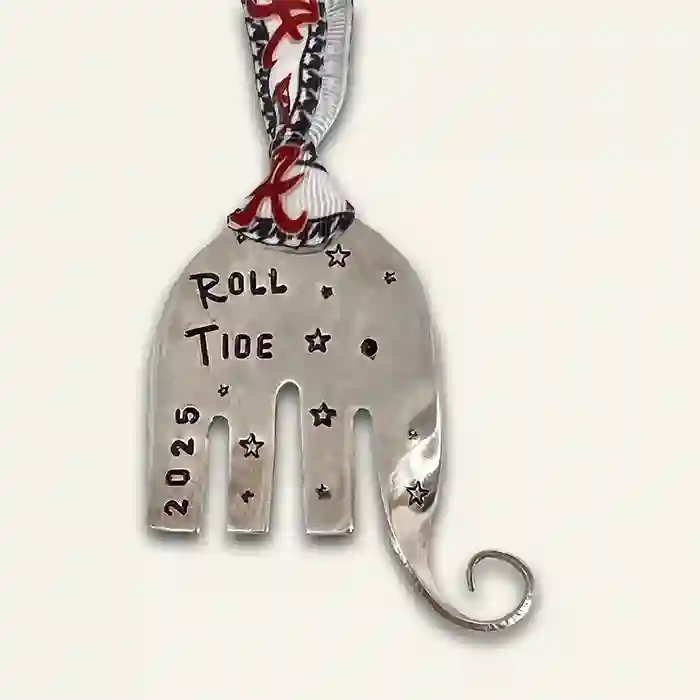 Roll Tide 2025 Elephant Silver-plate fork ornament