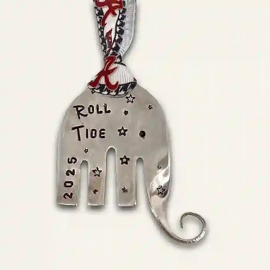 Roll Tide 2025 Elephant Silver-plate fork ornament