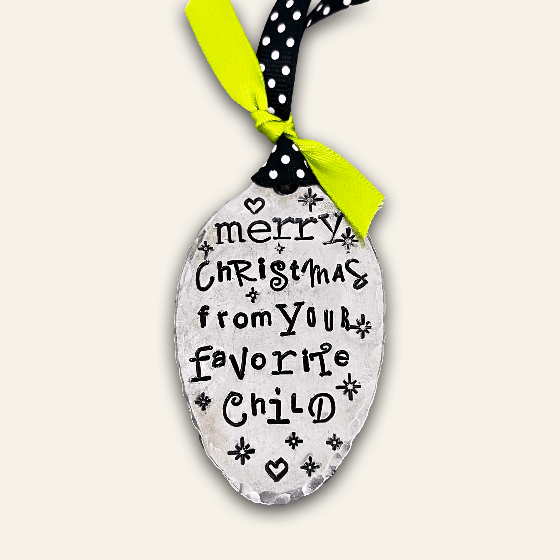 vintage ornament – hand-stamped – eco friendly holiday decor