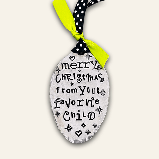 vintage ornament – hand-stamped – eco friendly holiday decor