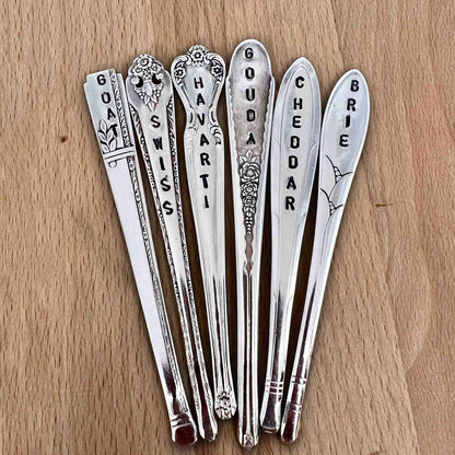 Hand Stamped Cheese Markers - Set of 6