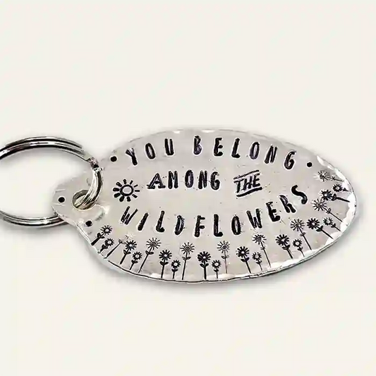 You Belong Among the Wildflowers Flat Silver Spoon Keychain